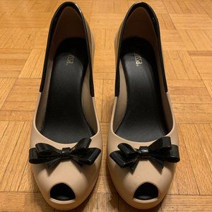 Melissa pink/blow bow wedge sandal